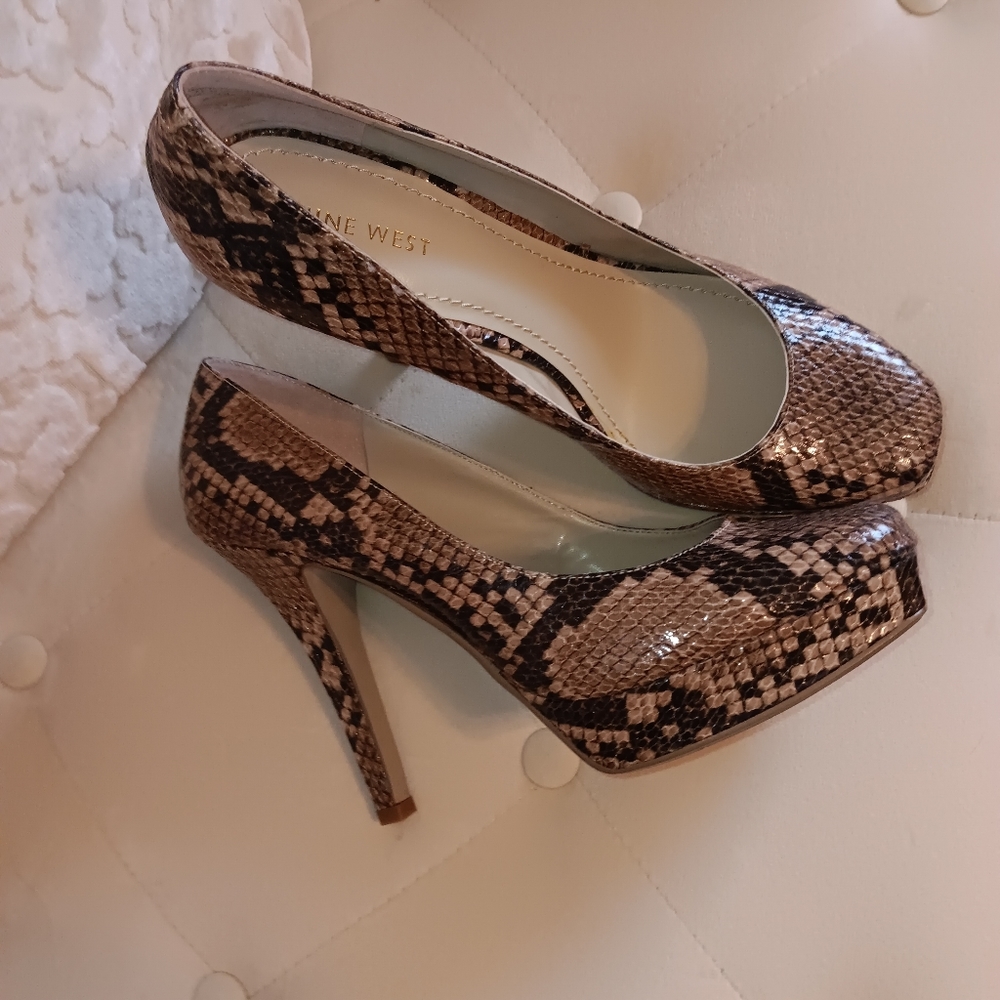 Snakeskin high heels-- size 8.5